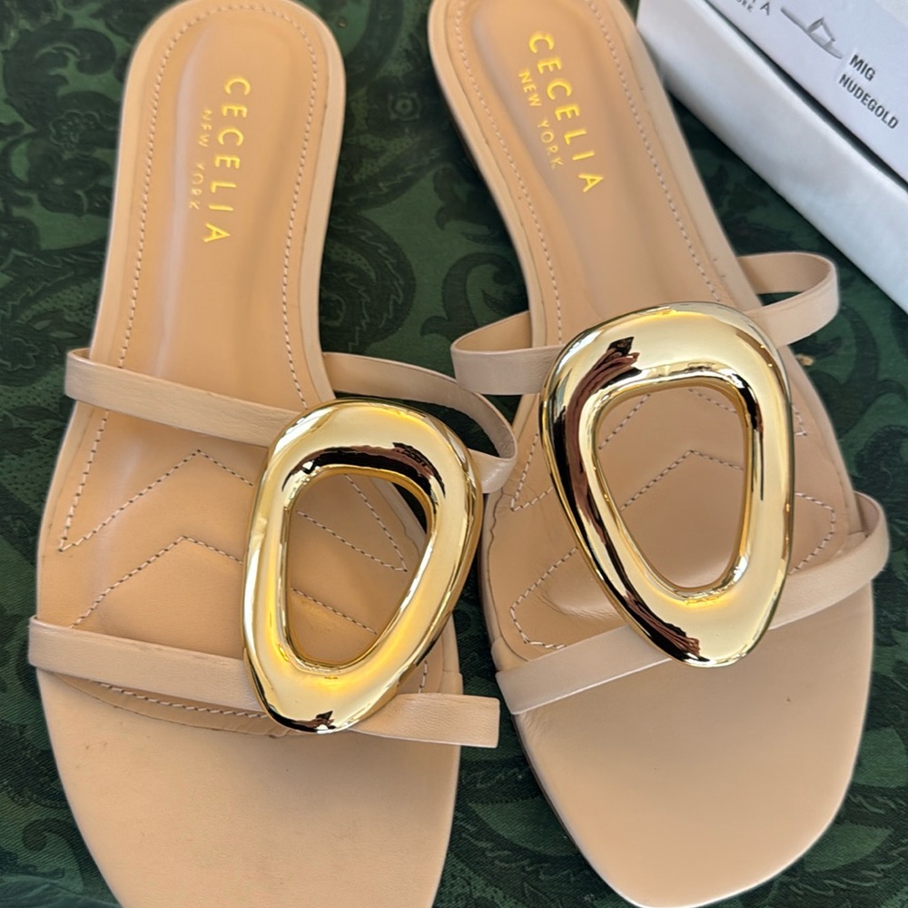 Cecelia New York nude gold sandals. New in box. 9.5B